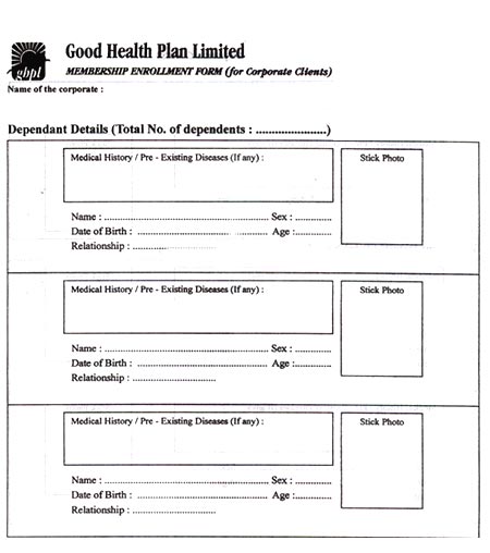 Enrollment Form GOOD HEALTH INSURANCE TPA